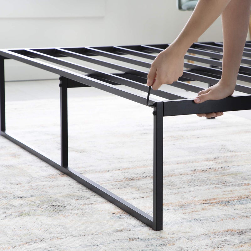 Linenspa Metal Platform Bed Frame - Under Bed Storage Space - No Box Spring Needed - 14" High - Modern Contemporary - Sturdy Steel - Light Weight - Easy Assembly - Tool Included - Twin Size - Image 5